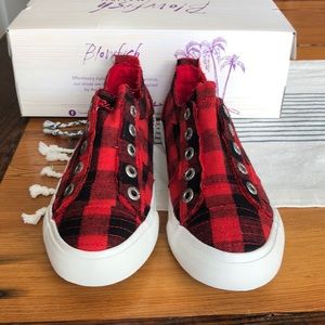 Blowfish Play Red Buffalo Check Slip on Shoes
